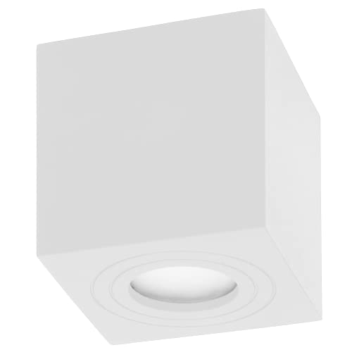 Adviti Megy Plafoniere per Bagno Impermeabile GU10 IP54 Faretto LED Soffitto (Lampadina acquistata separatamente) (Bianco)