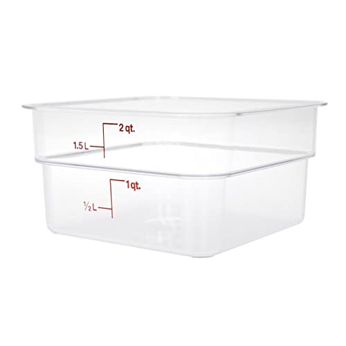Image of Cambro 2SFSCW135 CamSquare Food Container 2 qt. 7-1 /4 inch x 7-1 /4 inch x 3-7 /8 inch clear