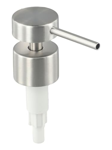 Tubo de acero inoxidable 304 de 25 mm, cabezal de loción para boca dispensadora, dispensador de jabón activado a presión con dosis de acabado cepillado plateado, 2 ml, precisión de 14 cm (F)