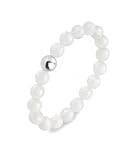 GD GOOD.designs Anti Stress Ring aus Mondstein Naturstein Perlen für Damen | Elastische Anxiety Rings - Fidget Ringe | Ringgröße 52-60