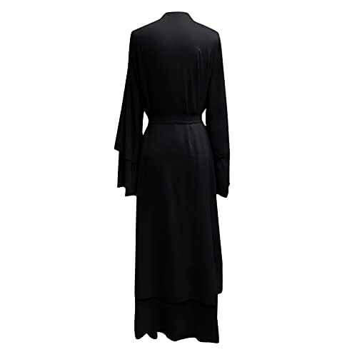 Generisch Abaya Donna Elegante Abbigliamento da preghiera per Donna Burka Hijab Abito Porta Teset Giyim Elbise Musulmano Preghiera Chiffon Abito Aperto Abaya Dubai Turchia Islam Caftano Eid Robe