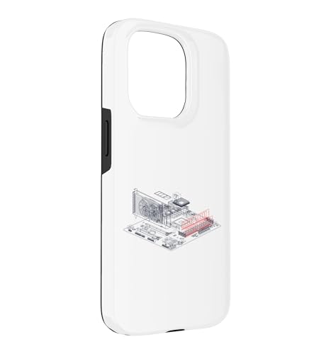 Image of RAM Card Wireframe Computer Motherboard IT Tech Geek Nerd Case for iPhone 15 Pro