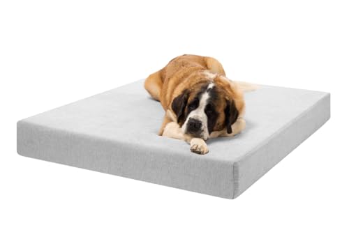 Image of Barker Beds Giant Orthopedic Dog Bed - 7 inch Memory Foam Mattress - 100-300 lbs - Joint Pain & Arthritis Support - Washable Cover - 60 inchx48 inchx7 inch - Stormcloud Linen