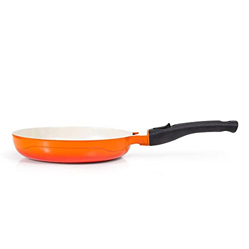 Frigideira Revestimento Cerâmico 28 Cm Cabo Destacável Laranja Le Cook