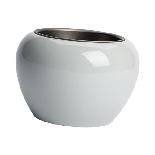 Besga 茶粕バレル 茶粕フィルターバケツ 蓋付き 和風 ポータブル 茶盆地 カップウォッシュ リビングルーム ホームベッドルーム用, シアン