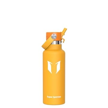 Super Sparrow Borraccia Termica, Ultraleggero Acciaio Inox 18/10 Bottiglia Termica - 500ml - Senza BPA Borracce, Thermos per Bambini, Scuola, Sport, Campeggio, Yoga, Palestra, Ciclismo