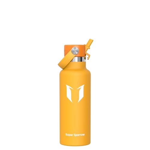 Super Sparrow Gourde Isotherme - Bouteille Isotherme - 500ml - Gourde INOX Bouche Standard - Gourde Enfant sans BPA, pour Sport, Voyages, L'école, Bureau, Maison