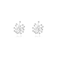 Ohrstecker Silber 925 Stecker Damen Abstrakte Blume Ohrringe Earrings for Women Nickelfreie Schmuck