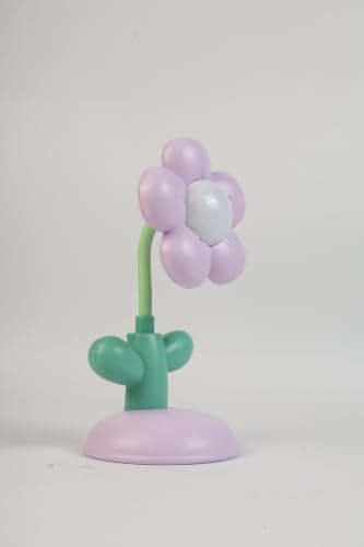 Image of Lexton 7.5 Inch Small Rechargeable Flower LED Table Lamp | Cute Kids Study Desk Lamp with USB Charging Port, Switch Control & Eye-Care Reading Light for Bedroom, Study Table & Bedside