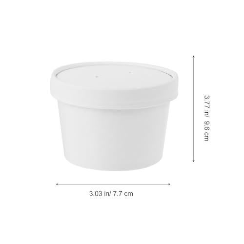 Vasos de papel kraft de 8 oz con tapas para helado en cafeterías pack de 25 unidades 3