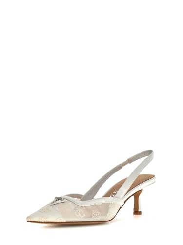 Guess Sandale Femme Slingback Yanno TC 60 White DS26GU36 FLJYNOFAB05, Blanc, 39 EU