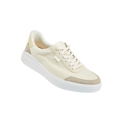 Kizik Slip On Sneakers: Prague 2 - Court Style, 4-Way Stretch Canvas with Suede Details, Casual Shoes for Women, Hands Free Convenience - Womens Regular Width