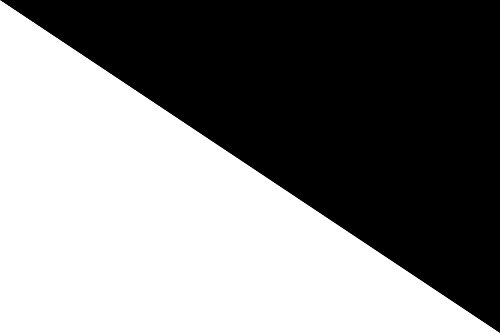 Drapeau large black and white diagonal : grand drapeau paysage bicolore - 2