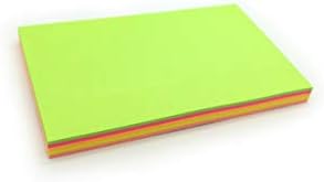 Rainbow Sticky Notes, 3 Memo Pads of 100 Sheets (127x76mm), Assorted Neon Colours  Pink, Orange, Yellow, Green