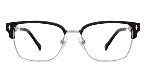 Image of John Jacobs | Blue Cut & Antiglare Zero Power Computer Eyeglasses | Black Full Rim Rectangular Shape | For Men & Women | Wide | JJ E70250