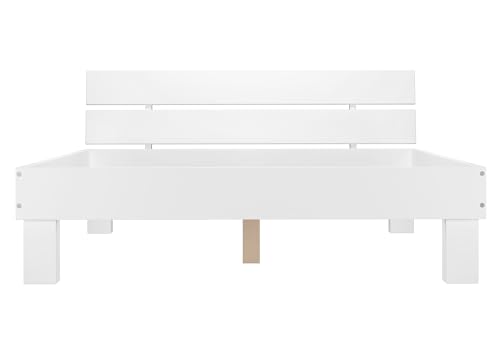 Erst-Holz®Futonbett Doppelbett 140x200 Ehebett Massivholzbett Buche waschweiß Rollrost 60.86-14 W – Bild 8