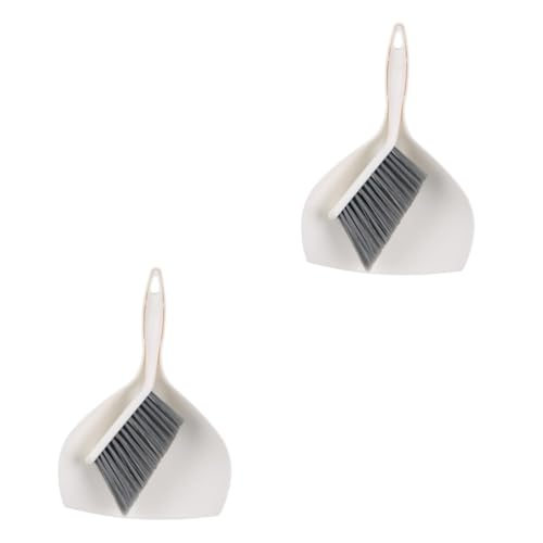 FOMIYES 2 Sets Children's Dustpan Broom Desktop Cleaning Supplies Desktop Dustpan Mini Broom Mini Garbage Container Desktop Broom Desktop Cleaning Broom Mini Dustpan Broom with Dustpan