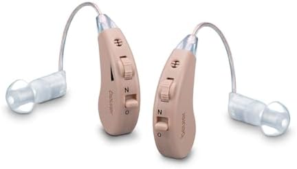 Beurer HA 55 Pairs of Hearing Noise Amplifiers, Set of 2, Ergonomic Fit, 3 Attachments Each, Clear Sound Thanks to RIC Design, USB Charging Station, Storage Box, Drying Capsules