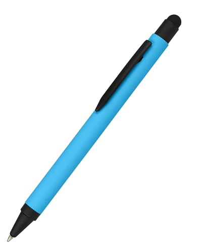 𝗢𝗡𝗟𝗜𝗡𝗘 Stylo à bille rétractable en aluminium avec stylet bleu, recharge de grande capacité interchangeable, couleur d'écriture bleue,...