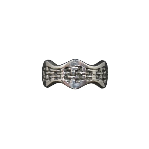 Bague en argent sterling 925 à motif vague solide poinçonné