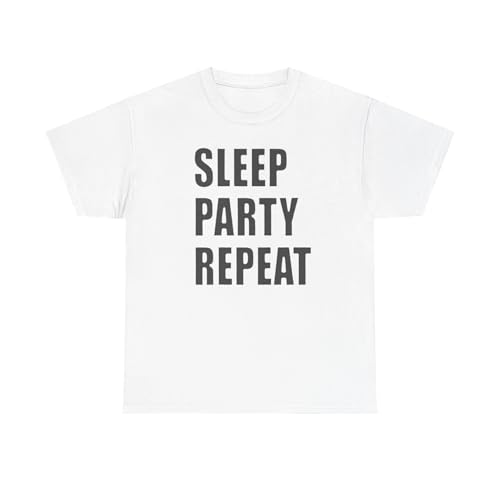 Sleep Party Repeat Unisex Tee, Pajama Shirt, Comfy Top, Lounge Wear, Nightwear, Weekend Tee Multicolor