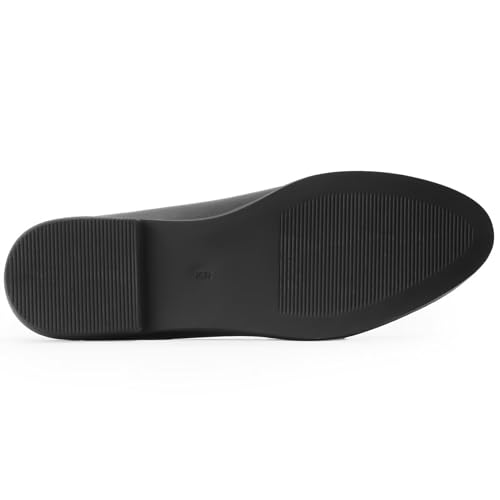 Image of MUSSHOE Women's Loafer Slip-on Flats for Women Dressy Comfortable Loafers for Women Black Pu