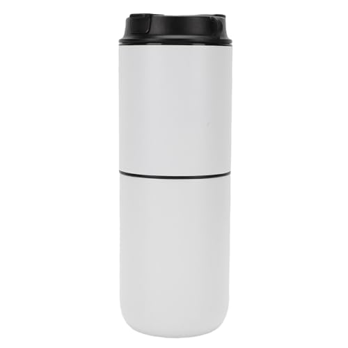 CHICIRIS Eléctrica, Recargable Inalámbrica De 350 Ml con 15 Configuraciones De Molienda Y Molinillo De Rebabas De Cerámica, para Acampar, Oficina, Viajes (WHITE)