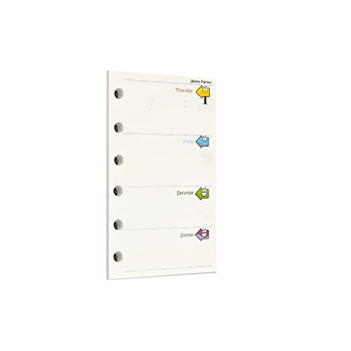 Zelten Recambio de papel perforado multicolor para encuadernación de 6 agujeros (A7, Arrow Weekly Planner)
