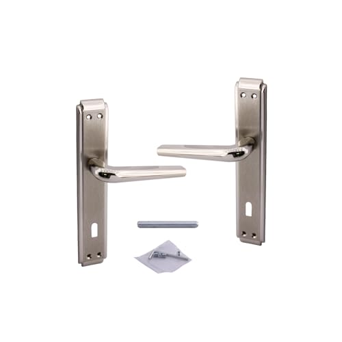Ahşap Metal Çelik 1 İç Oda Kapı Kolu Aynalı Sağa Sola Uygun Saten Renk Dış Pvc Kapısı Tutamağı Takım
