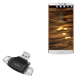 BoxWave Smart Gadget Compatible with LG V10 - AllReader SD Card Reader, microSD Card Reader SD Compact USB - Jet Black