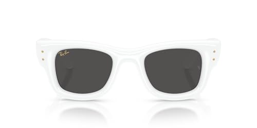 Ray-Ban RB4940 Wayfarer Puffer Blacked Out Collection by A$AP Rocky Sunglasses, White/Ultra Black, 47 mm