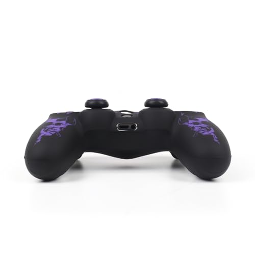 Image of RALAN Horned Skull Head Design Controller Skin Cover with 2 Thumb Grips Compatible with PS4 /Playstation 4 Slim /Pro Controller