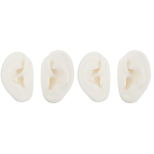 POPETPOP 2 Pairs Silicone Ear Model Realistic Human Ear Mold Kit for Earring Display Piercing Practice