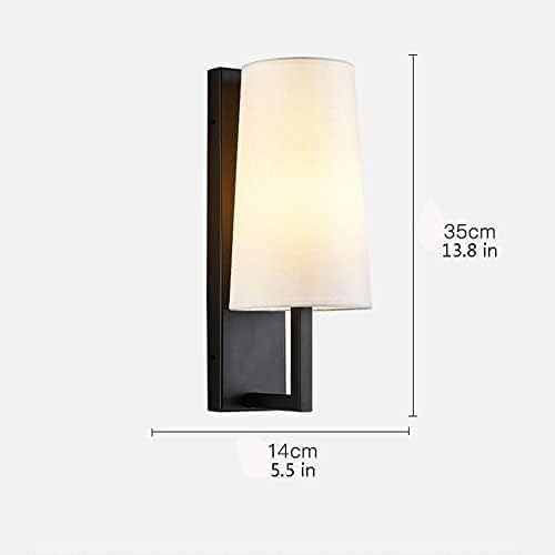 Lámpara de pared rústica en V para pasillo con elegante pantalla de tela blanca interior cableada 2