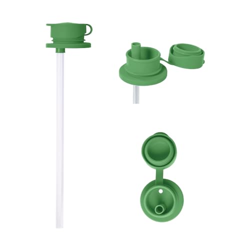 Pura Sport Big Mouth Silicone Sport Straw Top - Leak & Spill-Proof, Plastic-Free, MadeSafe Certified, Medical-Grade Silicone - Fits All Sport Bottles – Moss Straw by Pura - Image 2
