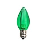 C7 Green LED Bulb - Smooth Lens Green Transparent C7 Replacement Bulb