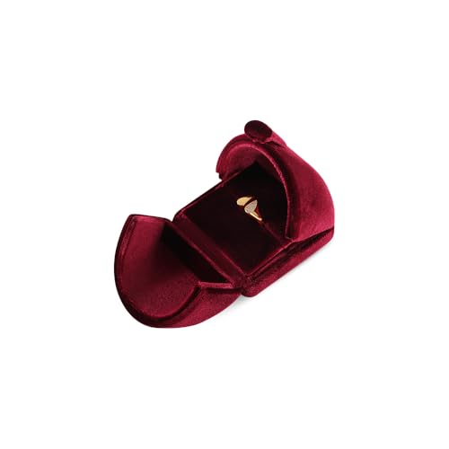 Dansmiy 1 Slot Wedding Ring Box, Resilient Velvet Proposal Ring Display Box