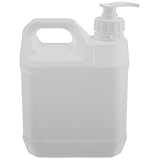 Hohopeti Dispensador de Plástico 2l con Bomba para Gel y Champú, Jarra Recargable de Alta Resistencia, Contenedor Hermético Blanco para Baño y Viaje, Almacenaje Fácil Derrames