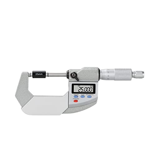 Digital Micrometer, Micrometer IP65 0.001mm Outside Digital Micrometer 0-25/50/75/100mm Water/Oil Proof Electronic Gauge Measure Caliper Professional Measuring Tools Thickness Gauge(25-50mm)