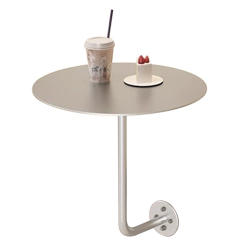 Table murale ronde en acier inoxydable, mange-debout flottant de bistrot et cuisine pour cocktail