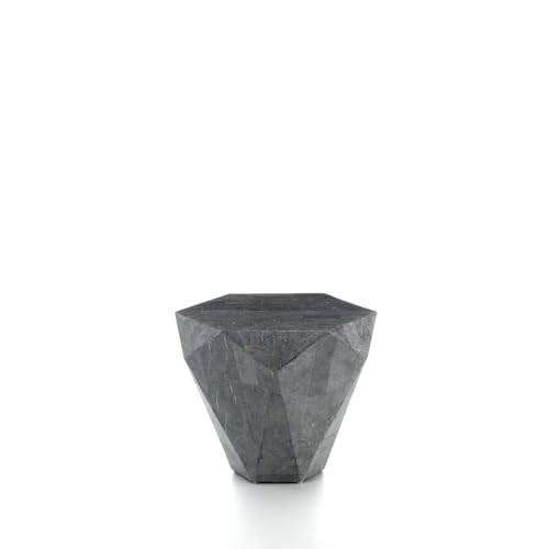 Stones Diamond Small Table Basse/Bout de canapé (60x60x50h) en Pierre fossile Grise
