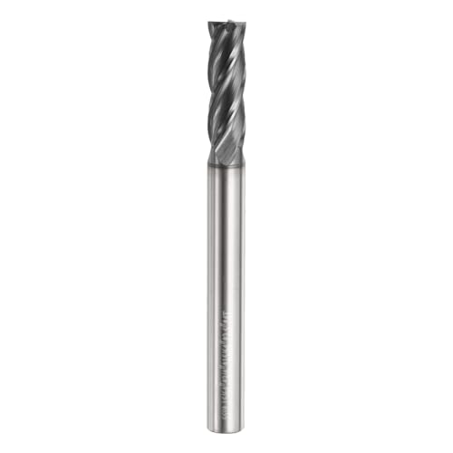 Image of HARFINGTON Carbide Square Nose End Mill Bit 15 /64 inch Cut Dia 4 Flutes TiAlN Coated Milling Cutter for Hardened Steel Metal (15 /64 inch Shank 3 /4 inch Cut Length 2-1 /2 inch Long 30 Degree HRC53-55)