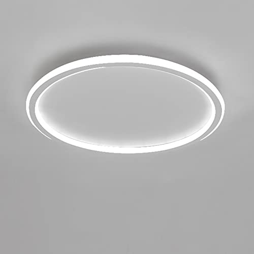 Nordic Modern Ultra Thin Round Ceiling Light Fixture for Living Room and Bedroom 40cm 48W White and Cool White LED Surface Mount Lamp