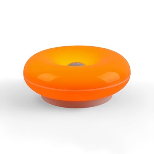 Donut Lamp Donut Table Lamp Orange Donut Lamp Soft Warm Light Dimmable Bedside Lamp for Bedroom Living Room Office Aesthetic Decor Gift for Kids Adults(Orange)