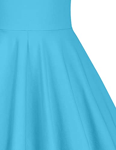 Image of GownTown Women's 1950s Vintage Dresses Short Sleeves Cocktail Stretchy Party Dresses with Pocket