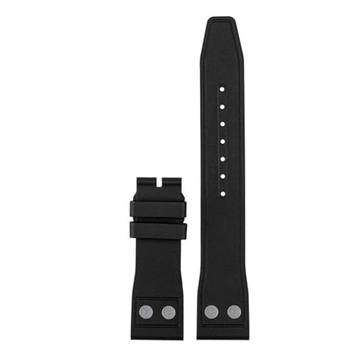 Bracelet de montre Portugal 20mm en fluoroélastomère noir à dégagement rapide