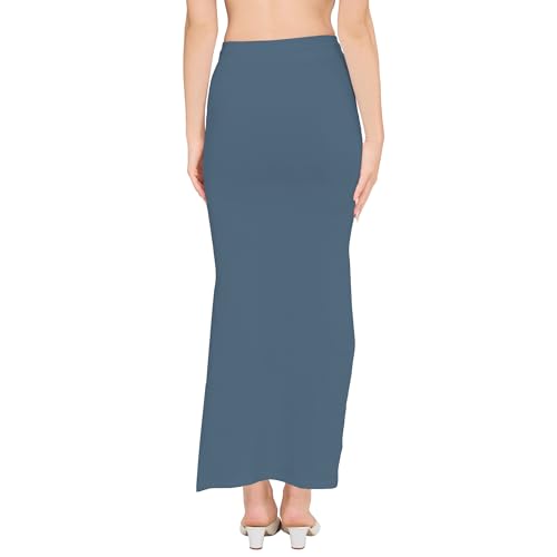 Image of DESI GIRL Cotton Lycra Stretchable Saree Shapewear Petticoat with Drawstring for Women | Fishcut Saree Petticoat with Side Slit for Easy Movement | Saree Shaper | Long inskirt