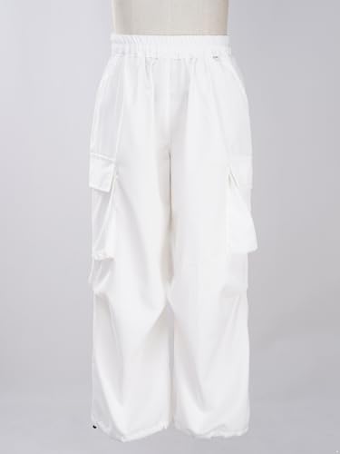 FEESHOW Kids Girls Elastic Waistband Cargo Pants Boys Loose Fit Trousers with Pockets for Hip-Hop Jazz Dancewear3