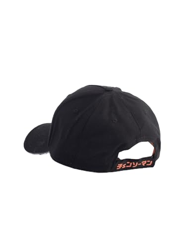 Gorra Chainsaw Man Pochita de algodón negro transpirable con cierre regulable 3