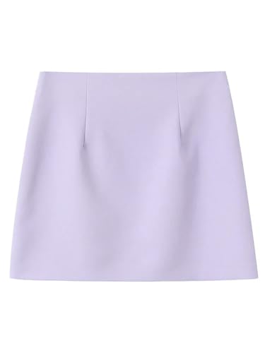 Women's Solid Color Casual Retro High Waist Slit Bow Stitching Simple Mini Short Skirt2